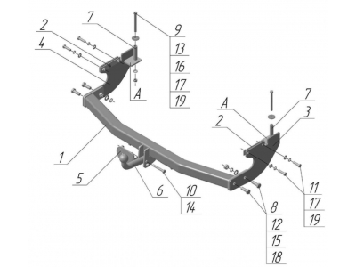 Фаркоп Avtos для Great Wall Hover 2006-2010 GW 03