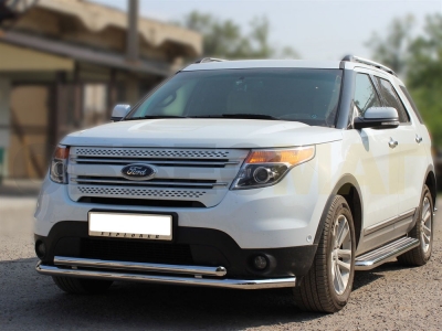 Защита передняя двойная 60-53 мм для Ford Explorer Sport 2011-2015
