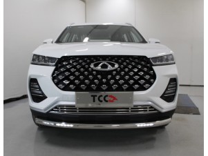 Защита переднего бампера с ДХО 60 мм для Chery Tiggo 7 Pro № CHERTIG7P20-18