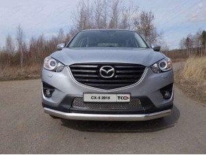 Защита передняя овальная 75х42 мм для Mazda CX-5 № MAZCX515-04